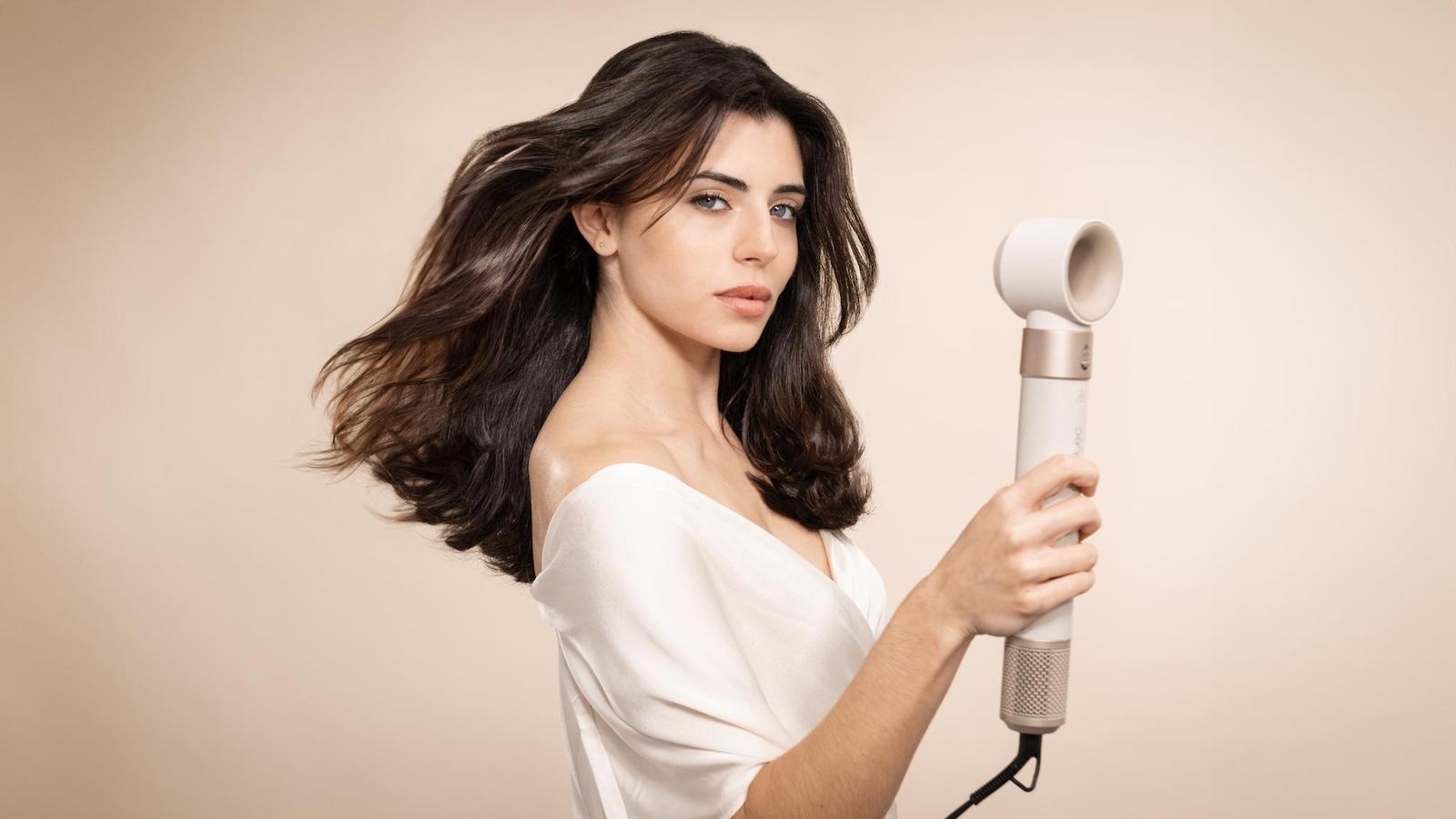 Bamba AirGlam Blue, máy tạo kiểu tóc Bamba, máy tạo kiểu Coanda giá rẻ, máy sấy uốn đa năng 8 trong 1, CeramicCare AirGlam review, máy làm tóc ion