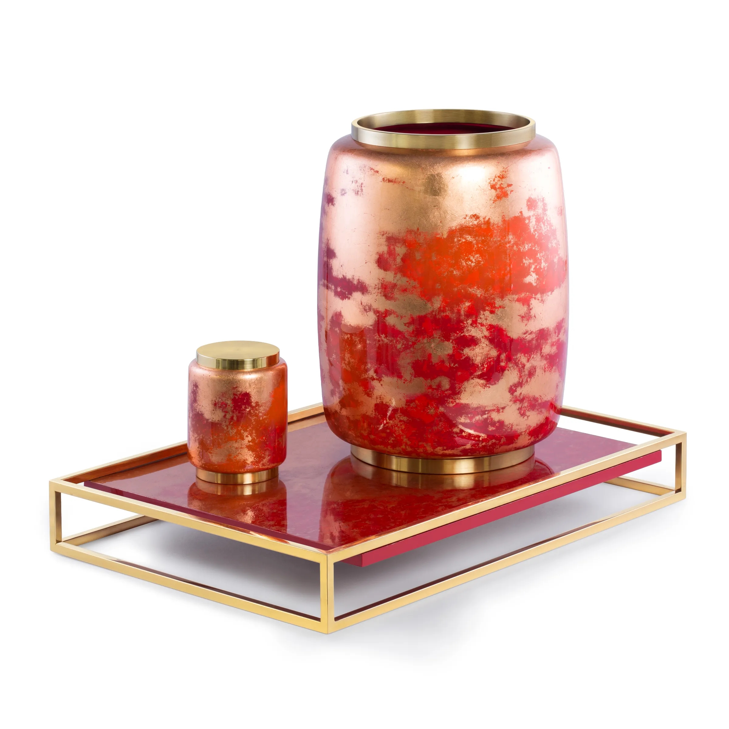 Bình hoa Red River Lớn, bình hoa sơn mài cao cấp, bình hoa nghệ thuật Hanoia, decor phòng khách sang trọng, quà tặng doanh nhân nữ