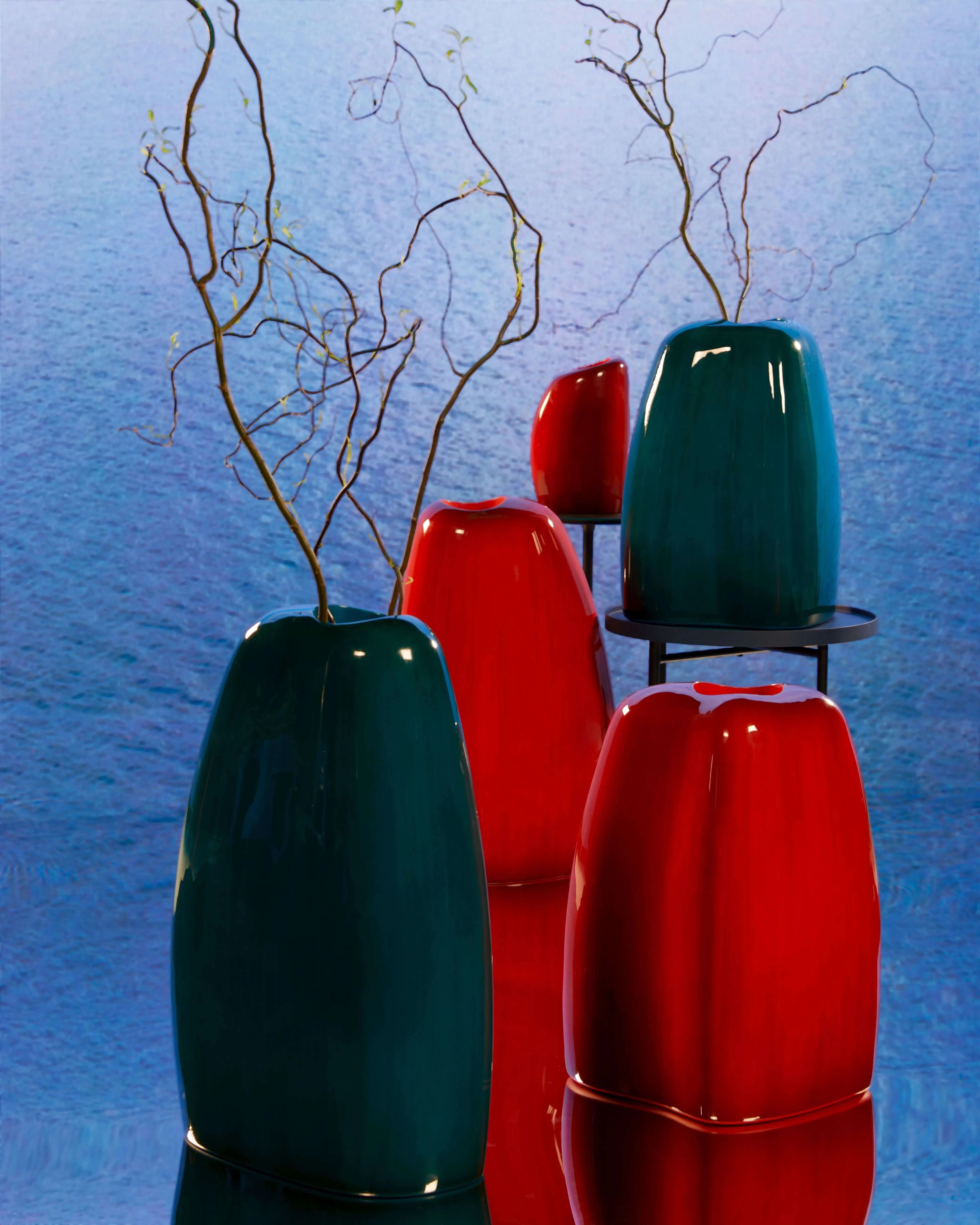 Bình hoa Vịnh size M, Bình hoa Vịnh, bình hoa sơn mài cao cấp, bình hoa trang trí sàn, decor nội thất sang trọng, bình hoa nghệ thuật lấy cảm hứng vịnh Hạ Long