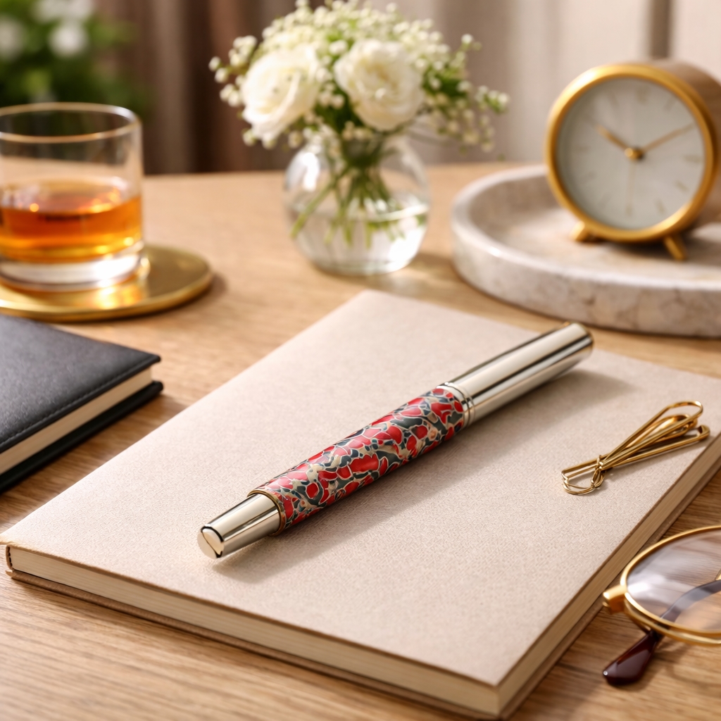 Bút bi Cosmos, bút sơn mài cao cấp, bút bi xanh dương, bút sơn mài chồng lớp, bút kim loại nghệ thuật, quà tặng tinh tế