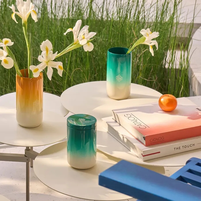 Bình hoa Silky, Bình hoa Silky size S, bình hoa sơn mài lan màu, bình hoa mài xước nghệ thuật, bình hoa vàng cao cấp, decor nội thất tinh tế