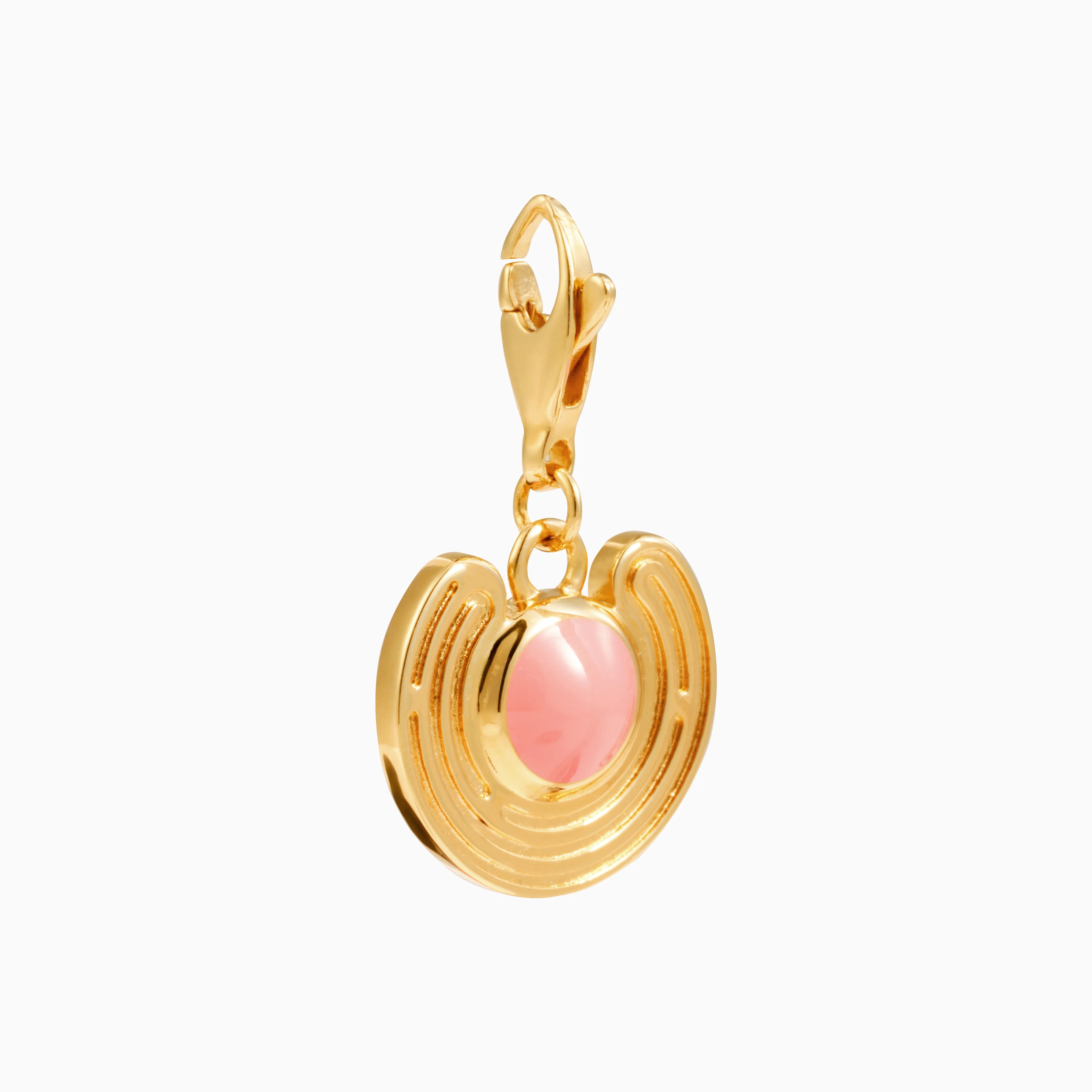 Charm mê cung Odyssey, charm sơn mài hồng, charm đồng mạ vàng 18K, charm mê cung Hy Lạp, phụ kiện nữ cao cấp, charm du lịch ý nghĩa
