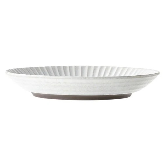 Đĩa gốm sâu Karachasogi, Đĩa gốm sâu Karachasogi 24cm, đĩa gốm màu be, đĩa đá sâu 24cm, đĩa ăn phong cách tối giản, đĩa gốm dùng lò vi sóng