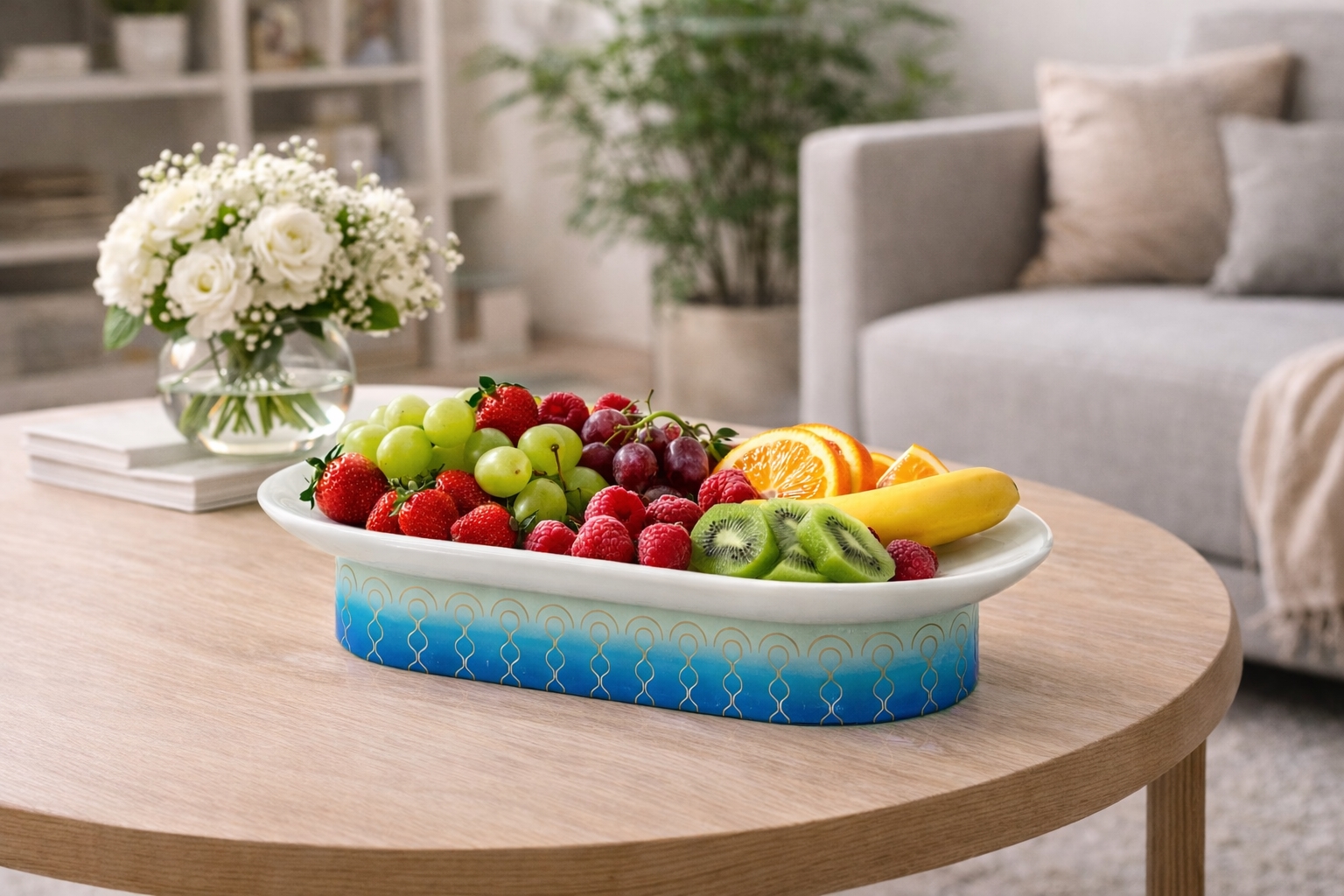 Khay hoa quả oval Hải Vân: Khi vẻ đẹp của biển khẽ chạm vào bàn tiệc