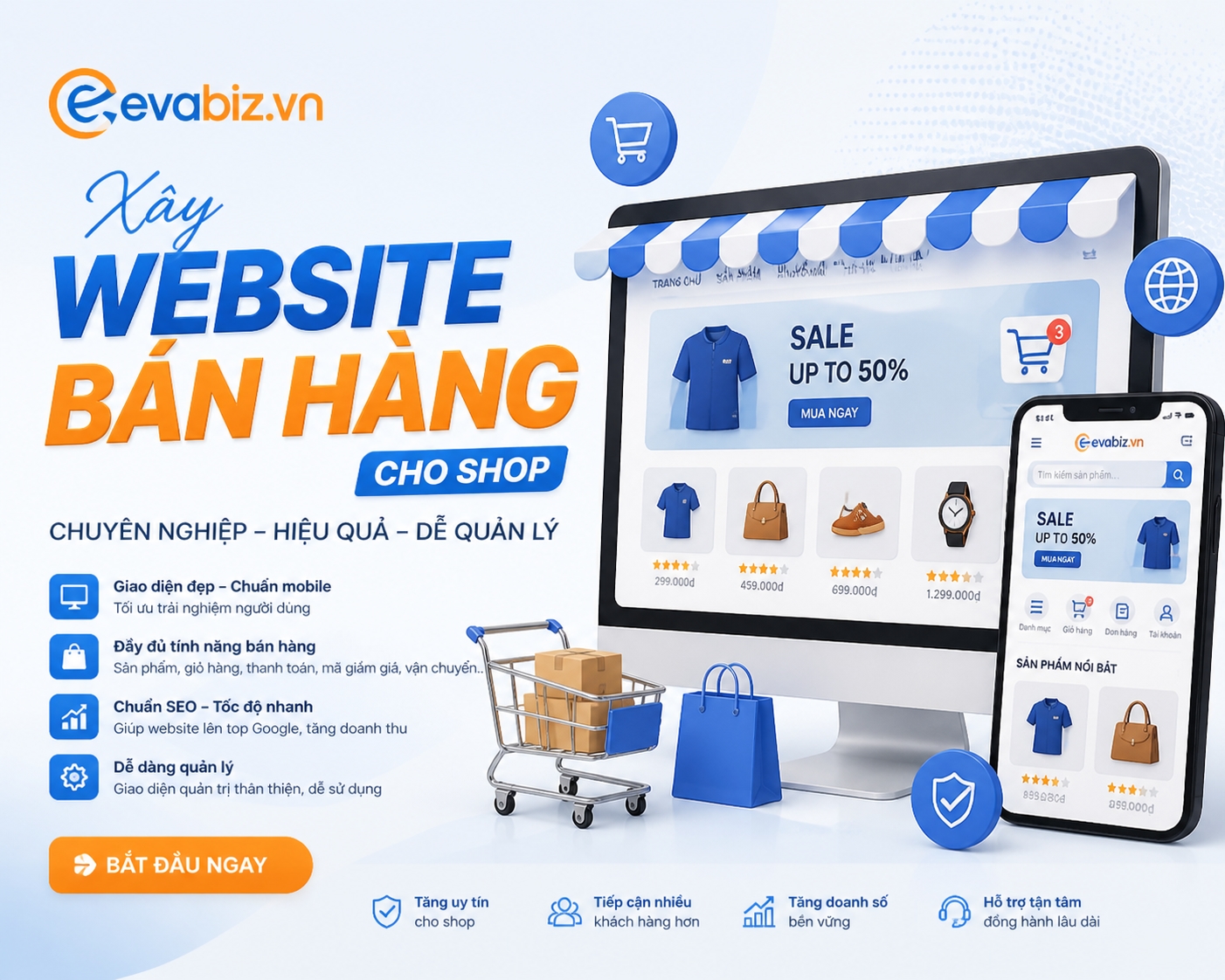 đầu tư website riêng, bán hàng online, mở website cho shop, tạo website bán hàng, shop nhỏ, xây dựng website